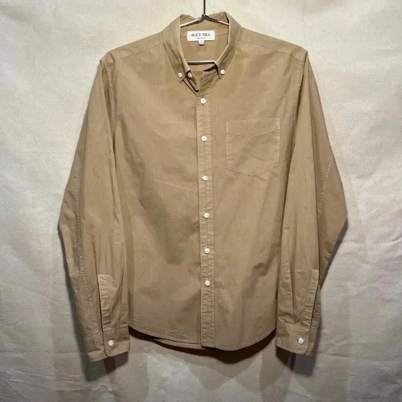 Alex Mill | Mill Cotton Poplin LS Button Down - Sand / Sz S - Picture 5 of 9